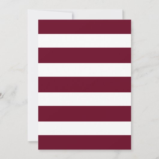 Elegant Gold Burgundy en White Striped Wedding Kaart (Achterkant)