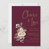 Elegant Gold Burgundy Floral Vrijgezellenfeest Kaart (Voorkant)