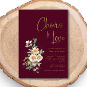 Elegant Gold Burgundy Floral Vrijgezellenfeest Kaart