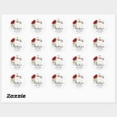 Elegant Gold Burgundy Floral Vrijgezellenfeest Ronde Sticker (Vel)