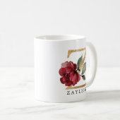 Elegant Gold Burgundy Flower Letter Z Koffiemok (Voorkant rechts)