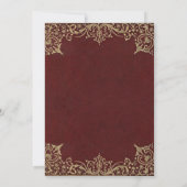 Elegant  Gold Burgundy Red Rehearsal Dinner Kaart (Achterkant)