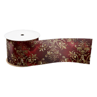 Elegant Gold Burgundy Satijnen Lint