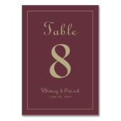 Elegant Gold Burgundy Weddenschappen Ontvanger Kaart (Achterkant)