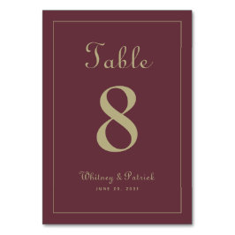 Elegant Gold Burgundy Weddenschappen Ontvanger Kaart