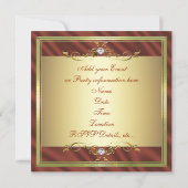 Elegant Gold Burnt Oranje Silk/Satin Invitation th Kaart (Achterkant)
