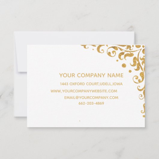 Elegant Gold Business - Hartelijk dank voor uw kaa Bedankkaart (Achterkant)