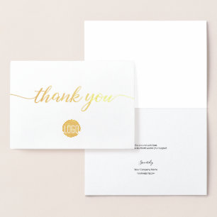 Elegant Gold Business logo Hartelijk dank voor uw Folie Kaarten