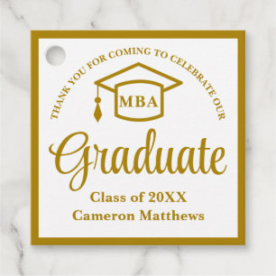 Elegant Gold Business School Afstudeerfeest Bedankjes Labels