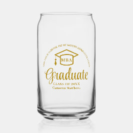 Elegant Gold Business School Afstuderen MBA Blikvorm Glas