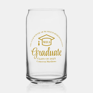 Elegant Gold Business School Afstuderen MBA Blikvorm Glas