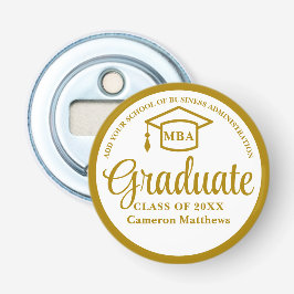 Elegant Gold Business School Afstuderen MBA Button Flesopener