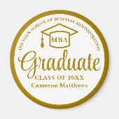 Elegant Gold Business School Afstuderen MBA Magneet (Voorkant)