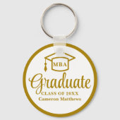 Elegant Gold Business School Afstuderen MBA Sleutelhanger (Voorkant)