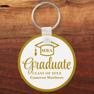 Elegant Gold Business School Afstuderen MBA Sleutelhanger