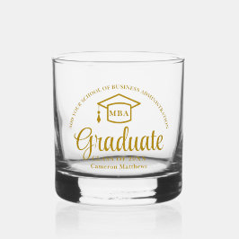 Elegant Gold Business School Afstuderen MBA Whisky Glas