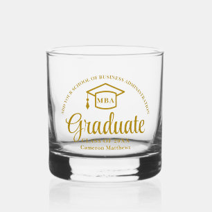 Elegant Gold Business School Afstuderen MBA Whisky Glas