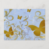 Elegant Gold Butterflies Briefkaart (Voorkant)