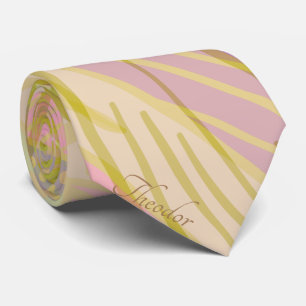 Elegant Gold Butterfly roze Violet Patroon Stropdas