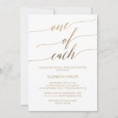 Elegant Gold Calligrafie 1 van elk Baby shower Kaart (Voorkant)