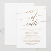 Elegant Gold Calligrafie 1 van elk Baby shower Kaart (Voorkant / Achterkant)