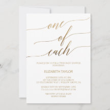 Elegant Gold Calligrafie 1 van elk Baby shower
