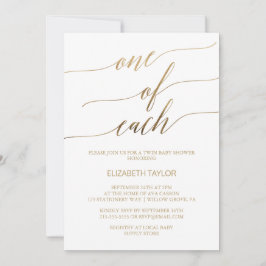 Elegant Gold Calligrafie 1 van elk Baby shower Kaart
