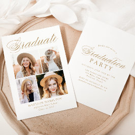 Elegant Gold Calligrafie 4 Fotogradatie Partij Kaart