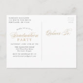 Elegant Gold Calligrafie 4 Fotogradatie Partij Uitnodiging Briefkaart (Achterkant)