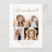 Elegant Gold Calligrafie 4 Fotogradatie Partij Uitnodiging Briefkaart (Voorkant)