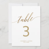 Elegant Gold Calligrafie 5x7-inch tabelnummer Kaart (Voorkant)