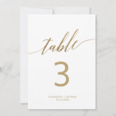Elegant Gold Calligrafie 5x7-inch tabelnummer Kaart (Achterkant)