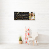 Elegant Gold Calligrafie Afstuderen Klasse 23 Spandoek (Insitu)