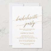 Elegant Gold Calligrafie | Floral Bachelorette Kaart (Voorkant)