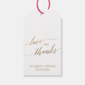 Elegant Gold Calligrafie | Floral Love & Bedankt Cadeaulabel (Voorkant)