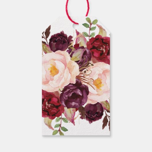 Elegant Gold Calligrafie | Floral Love & Bedankt Cadeaulabel (Achterkant)