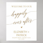 Elegant Gold Calligrafie, gelukkig ooit na het har Poster (Voorkant)