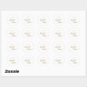 Elegant Gold Calligrafie Happy Tears Weefsel Ronde Sticker (Vel)