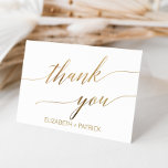 Elegant Gold Calligrafie Hartelijk dank Bedankkaart<br><div class="desc">Deze elegante goudkalligrafie bedankt je kaart is perfect voor een eenvoudige bruiloft. Het neutrale ontwerp is voorzien van een minimalistische kaart met romantische en faux goudfolie-typografie. De binnenkant van de kaart is leeg, zodat zult u genoeg ruimte hebben om een doordachte gepersonaliseerde nota te schrijven. Pas de voorzijde van de...</div>