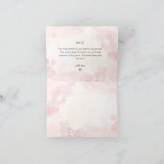 Elegant Gold Calligrafie Hartelijk dank Notitiekaartje (Binnen)