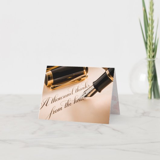 Elegant Gold Calligrafie Hartelijk dank Notitiekaartje (Voorkant)