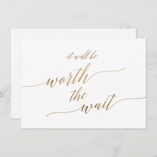 Elegant Gold Calligrafie Het zal de wachttijd waar Kaart