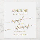 Elegant Gold Calligrafie is mijn eerbetoon Wijn Etiket (Enkel label)