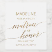 Elegant Gold Calligrafie is mijn eredief. Wijn Etiket (Enkel label)