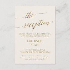 Elegant Gold Calligrafie | ivoorreceptie Informatiekaartje