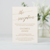 Elegant Gold Calligrafie | ivoorreceptie Informatiekaartje (Staand voorkant)