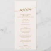 Elegant Gold Calligrafie | Ivory Dinner Menu Kaart (Voorkant)