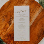 Elegant Gold Calligrafie | Ivory Dinner Menu Kaart<br><div class="desc">Deze elegante goudkalligrafie ivoordiner is perfect voor een eenvoudige bruiloft. Het neutrale ontwerp is voorzien van een minimalistische kaart met romantische en faux gouden folie-typografie. Dit menu kan voor een trouwreceptie, een repetitief diner, of om het even welke gebeurtenis worden gebruikt. Opmerking: dit ontwerp is niet voorzien van echte gouden...</div>