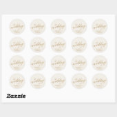 Elegant Gold Calligrafie | Ivory Envelope-zegels Ronde Sticker (Vel)