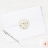 Elegant Gold Calligrafie | Ivory Envelope-zegels Ronde Sticker (Envelop)